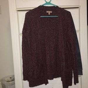 Bergundy knit cardigan